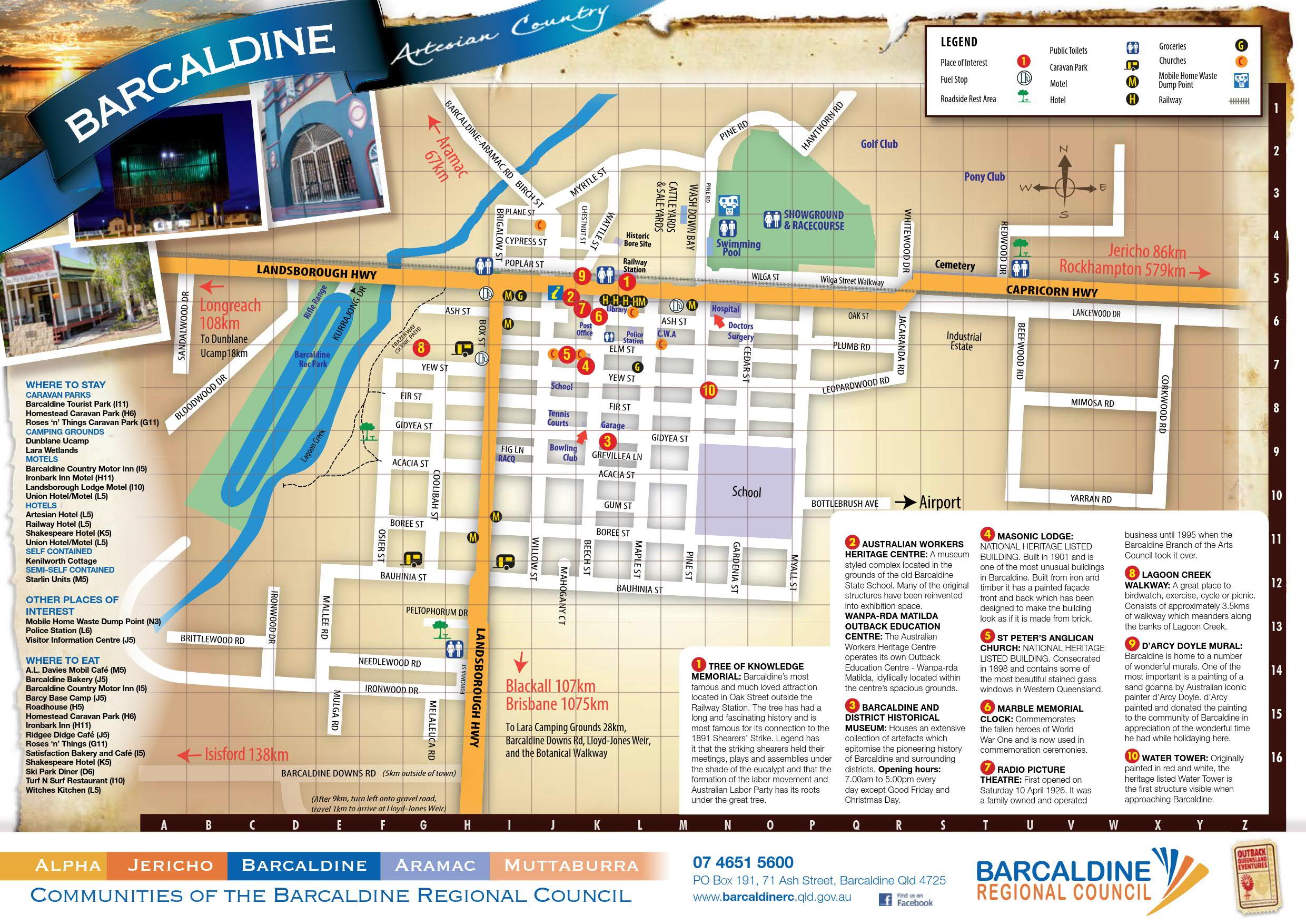 Barcaldine Town Map